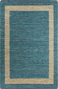 vidaXL Ręcznie wykonany dywan, juta, niebieski, 120x180 cm 1