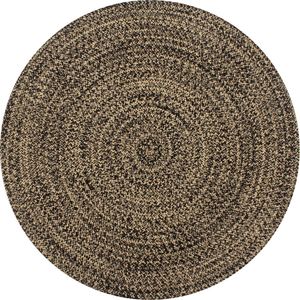 vidaXL Ręcznie wykonany dywan, juta, czarny i naturalny, 150 cm 1