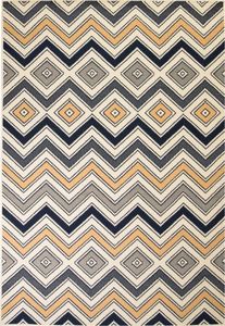 vidaXL Nowoczesny dywan w zygzak, 80x150 cm, brązowo-czarno-niebieski 1