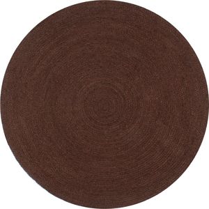 vidaXL Ręcznie wykonany dywanik z juty, okrągły, 150 cm, brązowy 1