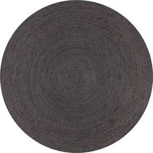 vidaXL Ręcznie wykonany dywan z juty, okrągły, 90 cm, ciemnoszary 1