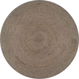 vidaXL Ręcznie wykonany dywanik z juty, okrągły, 150 cm, szary 1