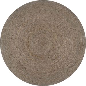 vidaXL Ręcznie robiony dywanik z juty, okrągły, 90 cm, szary 1