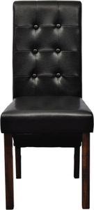 vidaXL Krzesła stołowe, 2 szt., czarne, sztuczna skóra 4