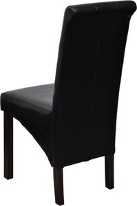 vidaXL Krzesła stołowe, 2 szt., czarne, sztuczna skóra 5