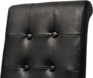 vidaXL Krzesła stołowe, 2 szt., czarne, sztuczna skóra 6