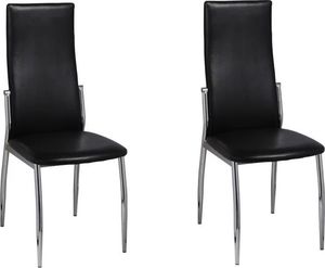 vidaXL Krzesła stołowe, 2 szt., czarne, sztuczna skóra 1