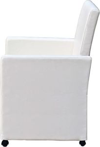 vidaXL Krzesła stołowe, 2 szt., białe, sztuczna skóra 4