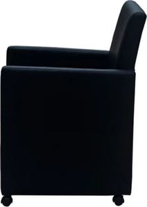 vidaXL Krzesła stołowe, 2 szt., czarne, sztuczna skóra 4