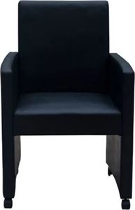 vidaXL Krzesła stołowe, 2 szt., czarne, sztuczna skóra 5