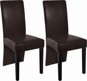 vidaXL Krzesła stołowe, 2 szt., ciemnobrązowe, sztuczna skóra 1