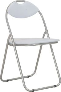 vidaXL Składane krzesła jadalniane, 2 szt., białe, sztuczna skóra 2