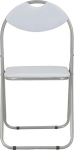vidaXL Składane krzesła jadalniane, 2 szt., białe, sztuczna skóra 3