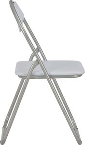 vidaXL Składane krzesła jadalniane, 2 szt., białe, sztuczna skóra 4