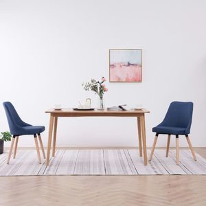 vidaXL Krzesła do jadalni, 2 szt., niebieskie, tapicerowane tkaniną 1