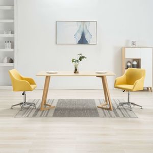 vidaXL Obrotowe krzesła do jadalni, 2 szt., żółte, tkanina 1