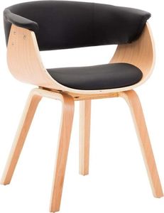 vidaXL Krzesło do jadalni, czarne, gięte drewno i sztuczna skóra 1