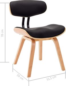 vidaXL Krzesła do jadalni, 2 szt., czarne, gięte drewno i ekoskóra 8