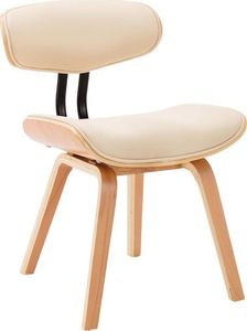 vidaXL Krzesła do jadalni, 2 szt., kremowe, gięte drewno i ekoskóra 3