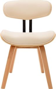 vidaXL Krzesła do jadalni, 2 szt., kremowe, gięte drewno i ekoskóra 4