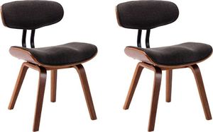 vidaXL Krzesła do jadalni, 2 szt., szare, gięte drewno i tkanina 2