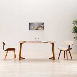 vidaXL Krzesła do jadalni, 2 szt., kremowe, gięte drewno i ekoskóra 1