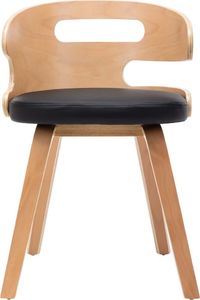 vidaXL Krzesło do jadalni, czarne, gięte drewno i sztuczna skóra 3