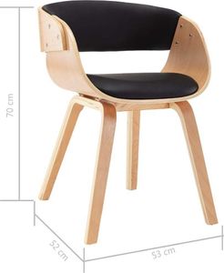 vidaXL Krzesło do jadalni, czarne, gięte drewno i sztuczna skóra 7