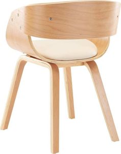 vidaXL Krzesło do jadalni, kremowe, gięte drewno i sztuczna skóra 5