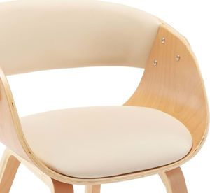 vidaXL Krzesło do jadalni, kremowe, gięte drewno i sztuczna skóra 6