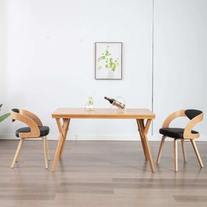 vidaXL Krzesła do jadalni, 2 szt., czarne, gięte drewno i ekoskóra 1