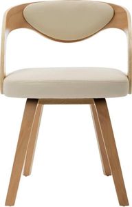 vidaXL Krzesła do jadalni, 2 szt., kremowe, gięte drewno i ekoskóra 3