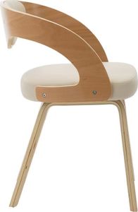 vidaXL Krzesła do jadalni, 2 szt., kremowe, gięte drewno i ekoskóra 4