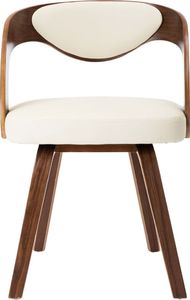 vidaXL Krzesła do jadalni, 2 szt., kremowe, gięte drewno i ekoskóra 3