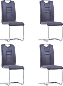 vidaXL Krzesła jadalniane, 4 szt., szare, sztuczna skóra zamszowa 1