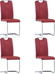 vidaXL Krzesła jadalniane, 4 szt., czerwone, sztuczna skóra 1