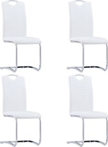 vidaXL Krzesła jadalniane, 4 szt., białe, sztuczna skóra 1