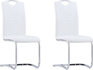 vidaXL Krzesła jadalniane, 2 szt., białe, sztuczna skóra 1