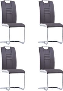 vidaXL Krzesła jadalniane, 4 szt., szare, sztuczna skóra 1