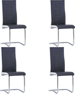 vidaXL Krzesła jadalniane, 4 szt., czarne, sztuczna skóra 1