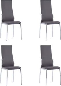 vidaXL Krzesła jadalniane, 4 szt., szare, sztuczna skóra 1
