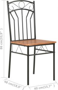 vidaXL Krzesła do jadalni, 2 szt., brązowe, MDF 9