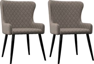 vidaXL Krzesła do jadalni, 2 szt., kolor taupe, tapicerowane tkaniną (282524) - 282524 1