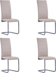 vidaXL Krzesła jadalniane, 4 szt., cappuccino, sztuczna skóra 1