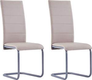 vidaXL Krzesła jadalniane, 2 szt., cappuccino, sztuczna skóra 1