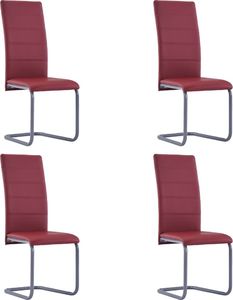 vidaXL Krzesła jadalniane, 4 szt., czerwone, sztuczna skóra 1