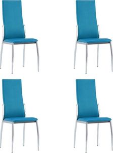 vidaXL Krzesła jadalniane, 4 szt., niebieskie, sztuczna skóra 1