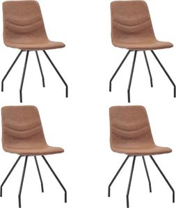vidaXL Krzesła jadalniane, 4 szt., brązowe, sztuczna skóra 1