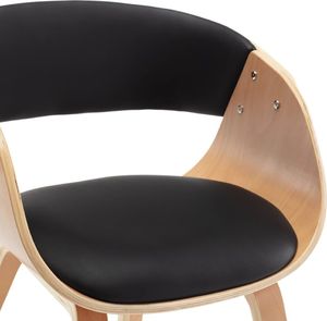 vidaXL Krzesła do jadalni, 6 szt., czarne, gięte drewno i ekoskóra 6