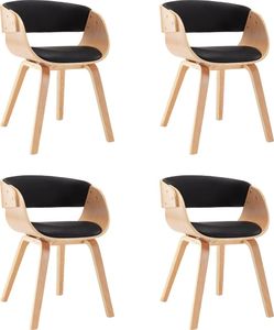 vidaXL Krzesła do jadalni, 4 szt., czarne, gięte drewno i ekoskóra 2